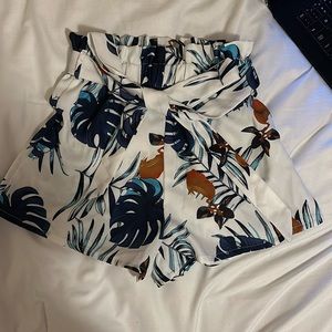 tropical print paper bag shots